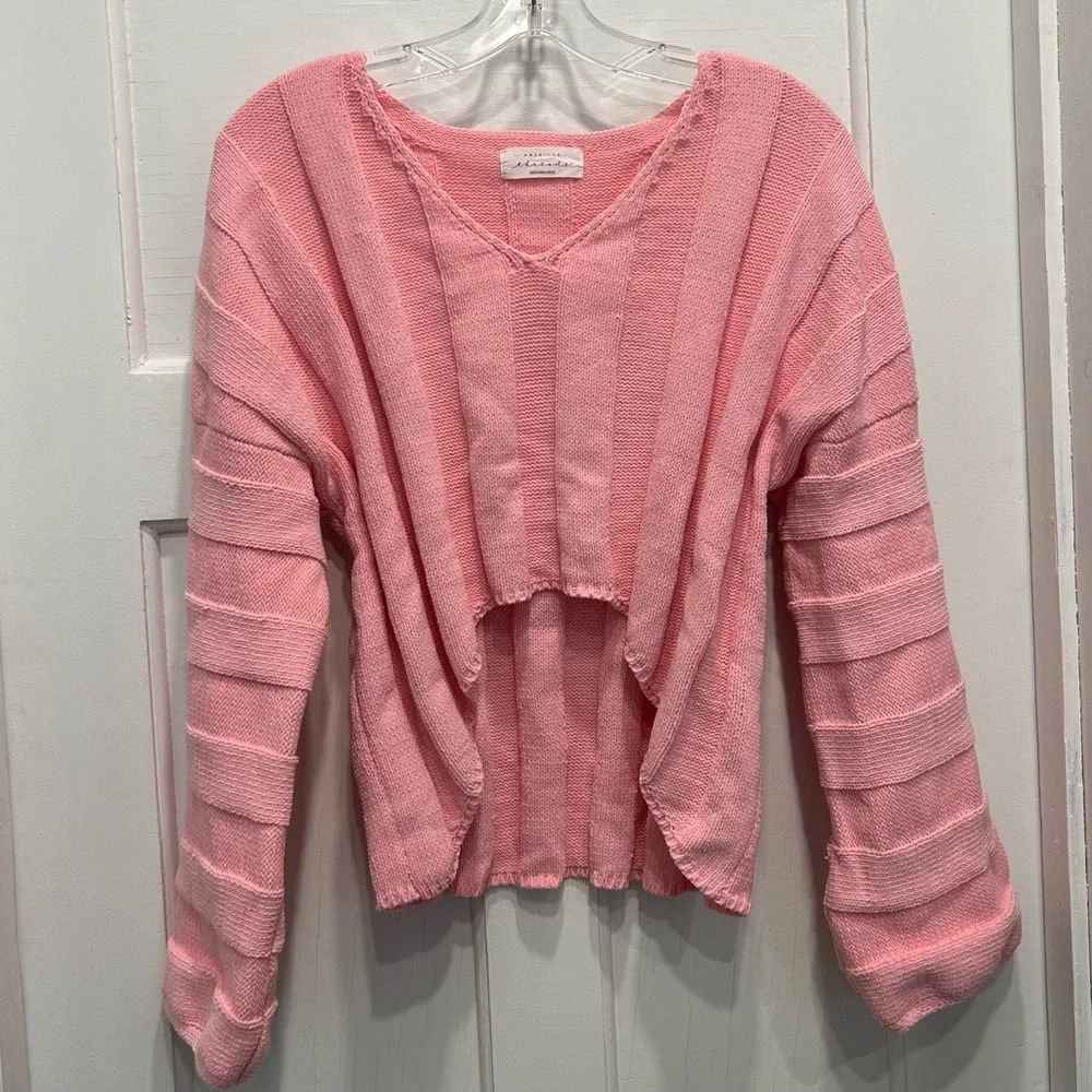 🟢3 for $30🟢American Threads Bright Pink Cropped Sweater - Picture 1 of 3